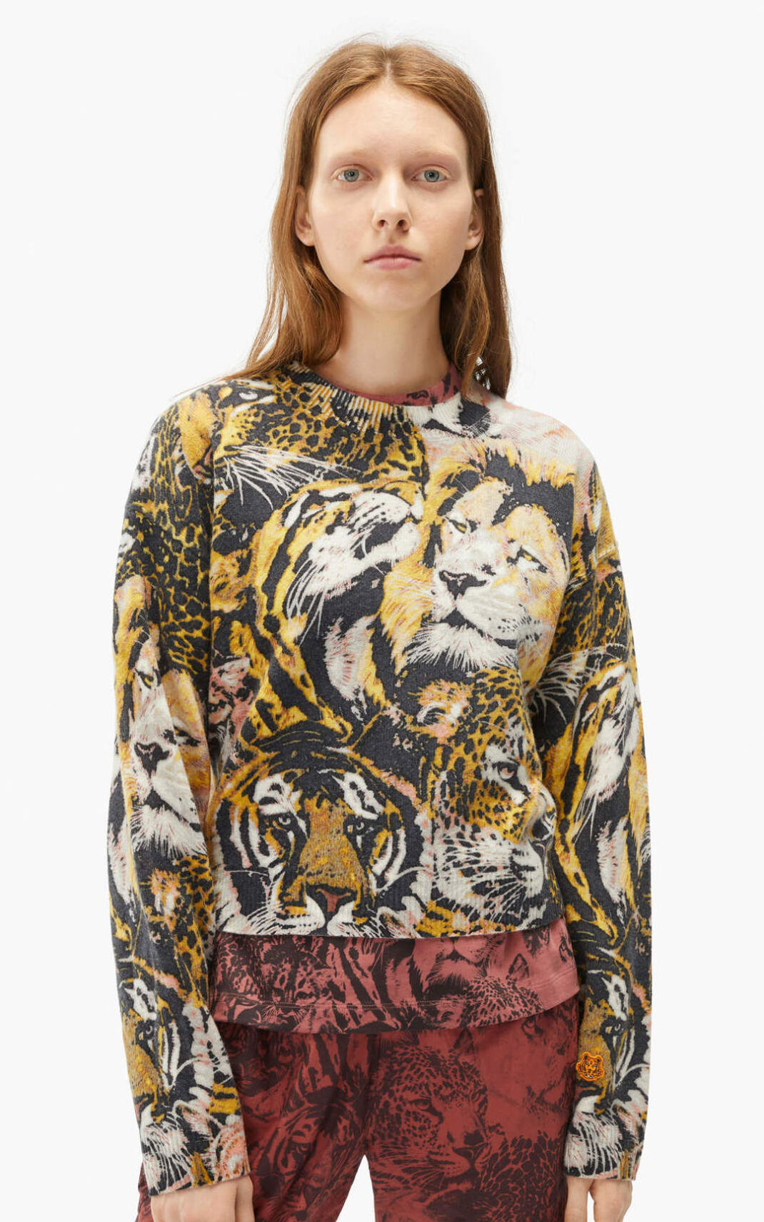 Kenzo Wildtigers wool Stickad Tröja Dam | 35207-YLBZ